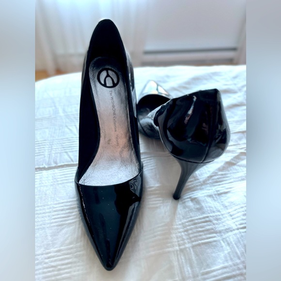 Wishbone leather black heels - Picture 1 of 2